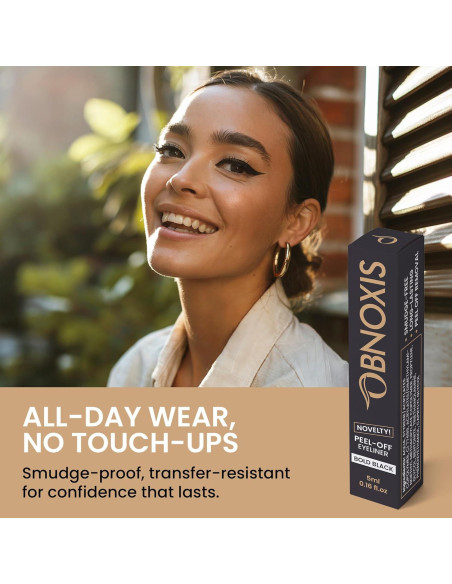 Eyeliner Líquido Peel-Off Obnoxis Negro a Prueba de Manchas