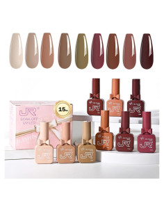 Set de Esmalte de Uñas en Gel JR 9 Colores 15ml Larga Duración