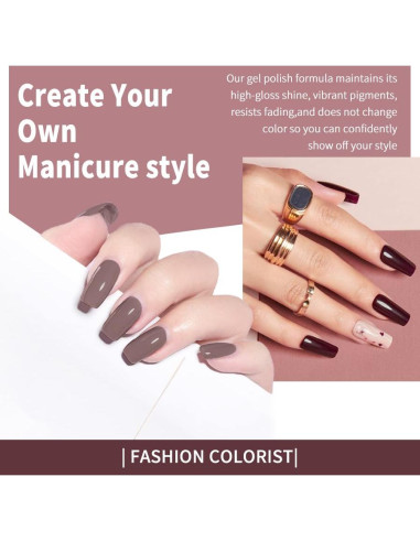 Set de Esmalte de Uñas en Gel JR 9 Colores 15ml Larga Duración