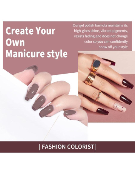 Set de Esmalte de Uñas en Gel JR 9 Colores 15ml Larga Duración