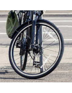 Reflectores de Rueda de Bicicleta Happyyami - Plástico Plateado 2