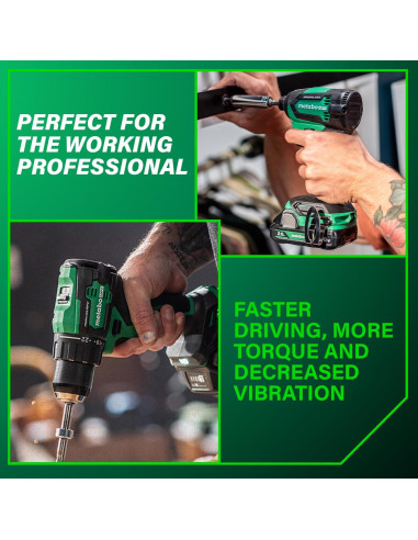 Kit Taladro y Destornillador Impacto Metabo HPT 18V Compacto