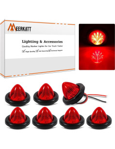 Luz LED Marcador Lateral Roja 2" Meerkatt 12V - Paquete de 7 2