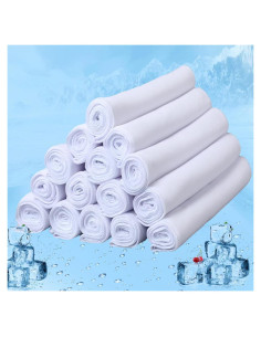36 Toallas Enfriadoras de Poliester Mzfoo 100x30cm Blancas