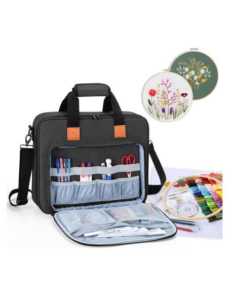 Bolsa de Bordado LUXJA Negra 38.7x7.6x31.8 cm