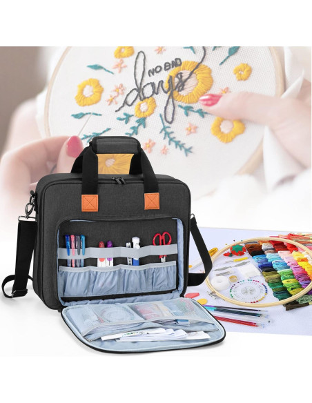 Bolsa de Bordado LUXJA Negra 38.7x7.6x31.8 cm