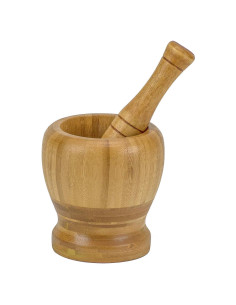 Mortero y Maja DecorRack 100% Bambú Natural 10.16 cm