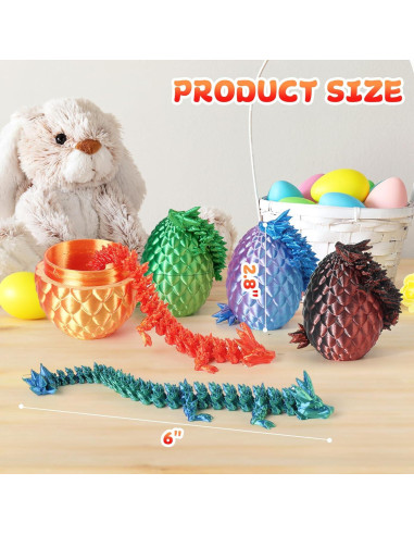 12 Huevos de Dragón 3D con Dragón Interior - Juguete Antiestrés