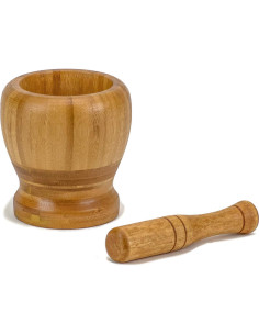 Mortero y Maja DecorRack 100% Bambú Natural 10.16 cm 2
