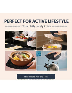 Juego de 4 Salvamanteles de Silicona NICESOPIN Antideslizantes 2