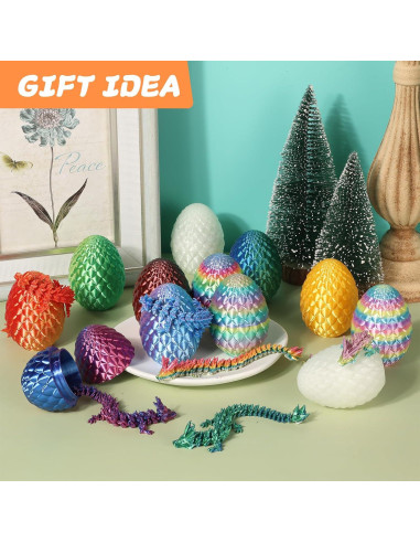 12 Huevos de Dragón 3D con Dragón Interior - Juguete Antiestrés