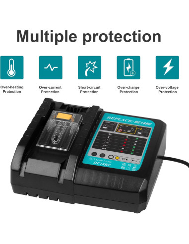 Cargador Rápido Makita DC18RC 14.4V-18V Li-Ion