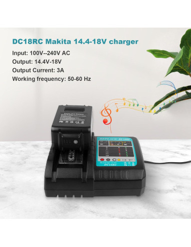 Cargador Rápido Makita DC18RC 14.4V-18V Li-Ion