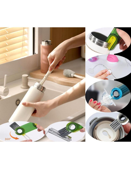 Juego de Cepillos de Limpieza 3 en 1 QINGLITION Verde-Azul