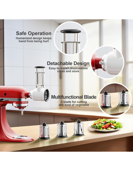 Accesorio Rallador y Cortador Cofun para Batidora Kitchenaid