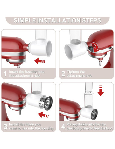 Accesorio Rallador y Cortador Cofun para Batidora Kitchenaid