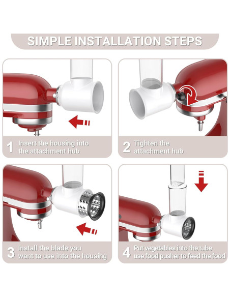 Accesorio Rallador y Cortador Cofun para Batidora Kitchenaid