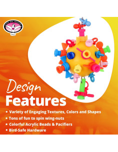 Juguete para Aves Super Bird Creations Screwball SB1215 - Interactivo para Loros Grandes 2