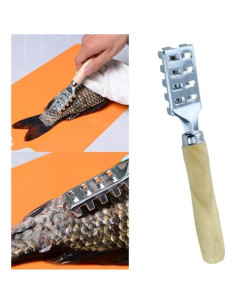 Raspador de Escamas de Pescado Acero Inoxidable Ergonomico 2
