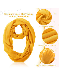 Bufandas Infinita 6 Pcs Handepo para Mujeres Color Sólido 2