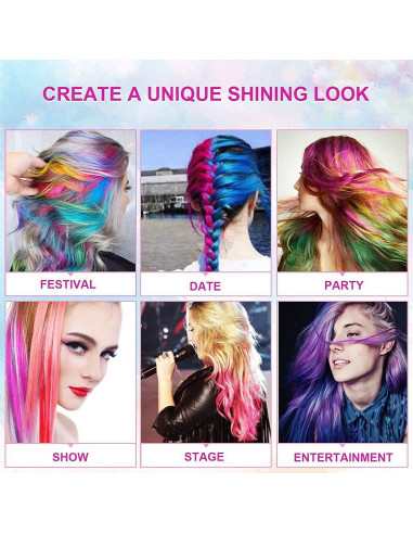 Máscara de Color de Cabello Temporal 8 Colores DSADKI