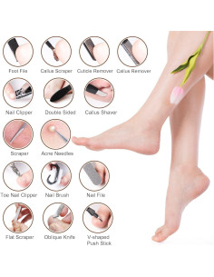 Kit de Pedicura Profesional Rosmax 36 Herramientas Acero Inoxidable 2