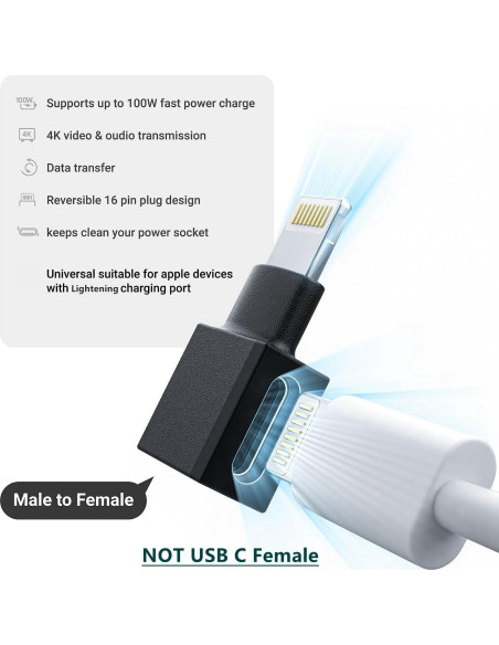 Adaptador de Carga en Ángulo Recto XSDtech - 2 Piezas