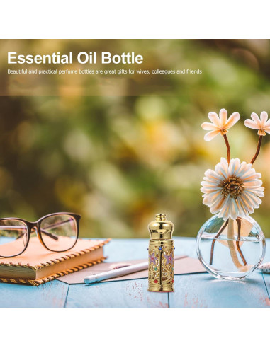 Botella de Perfume Rellenable Beavorty Vintage Dorada 24g