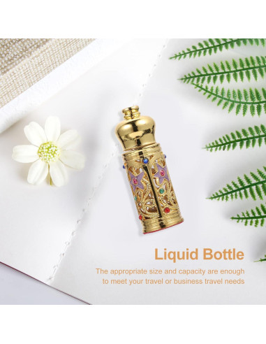 Botella de Perfume Rellenable Beavorty Vintage Dorada 24g