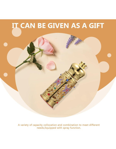 Botella de Perfume Rellenable Beavorty Vintage Dorada 24g