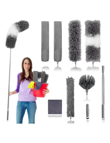 Plumeros de Pluma Niurewan, 9 Piezas, Extensibles hasta 254 cm