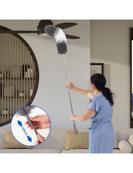 Plumeros de Pluma Niurewan, 9 Piezas, Extensibles hasta 254 cm