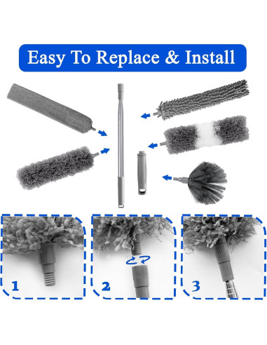 Plumeros de Pluma Niurewan, 9 Piezas, Extensibles hasta 254 cm