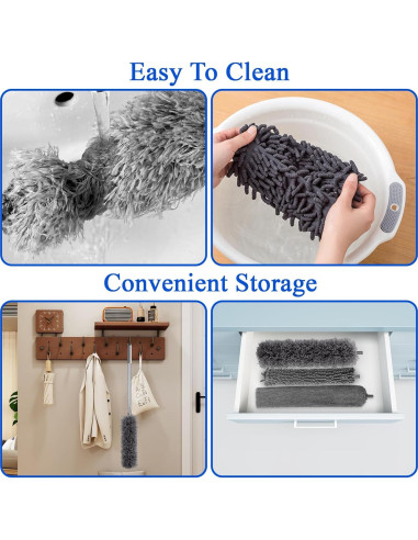 Plumeros de Pluma Niurewan, 9 Piezas, Extensibles hasta 254 cm