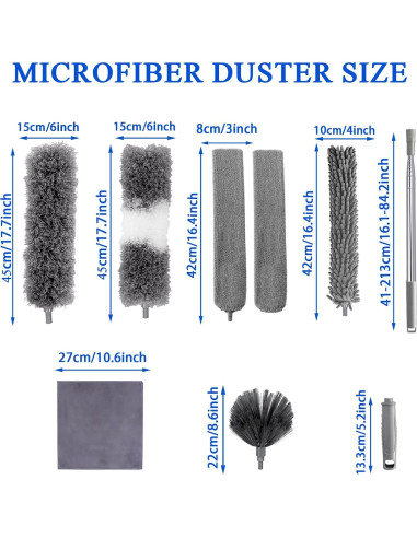 Plumeros de Pluma Niurewan, 9 Piezas, Extensibles hasta 254 cm