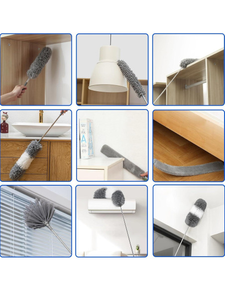 Plumeros de Pluma Niurewan, 9 Piezas, Extensibles hasta 254 cm