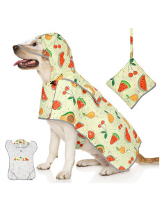 Abrigo de Lluvia Impermeable Weesiber para Perros Grandes - Frutas Amarillo