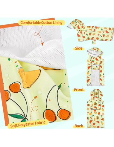 Abrigo de Lluvia Impermeable Weesiber para Perros Grandes - Frutas Amarillo
