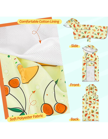 Abrigo de Lluvia Impermeable Weesiber para Perros Grandes - Frutas Amarillo