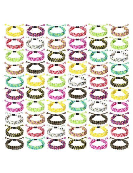 Crowye 60 Pulseras de Paracord Camo Ajustables para Supervivencia