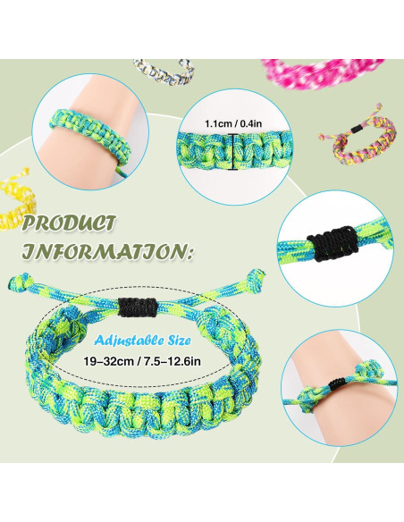 Crowye 60 Pulseras de Paracord Camo Ajustables para Supervivencia