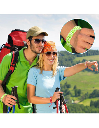 Crowye 60 Pulseras de Paracord Camo Ajustables para Supervivencia