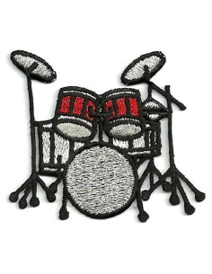 Parche Bordado Musical 6.35x5.08cm Plata - Aplicación al por Mayor
