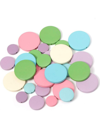 120 Discos de Madera Redondos MSCFTFB 11.43 cm Blancos DIY