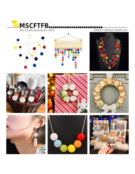 120 Discos de Madera Redondos MSCFTFB 11.43 cm Blancos DIY