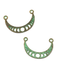 Colgante de cuentas de flor de cerezo Pátina bronce verde