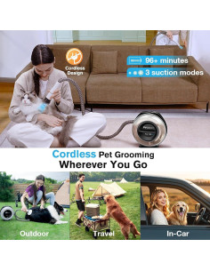 Aspiradora de Peluquería para Perros Petaboo 5 en 1, 2.2L 2