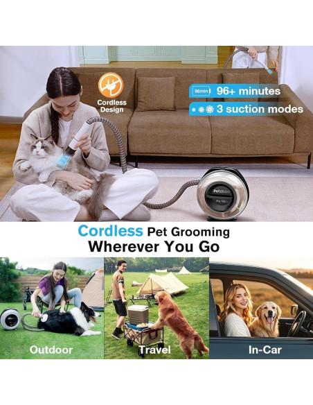 Aspiradora de Peluquería para Perros Petaboo 5 en 1, 2.2L