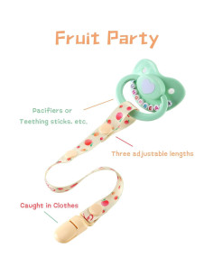 Clip de Chupete CutiePlusU Fiesta de Frutas - Paquete de 3 2