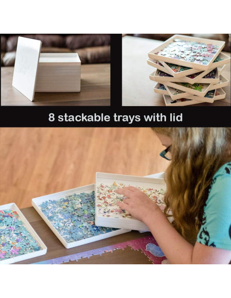 Organizador de Rompecabezas PUZZLE EZ 8 Bandejas con Tapa